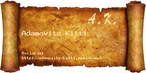 Adamovits Kitti névjegykártya